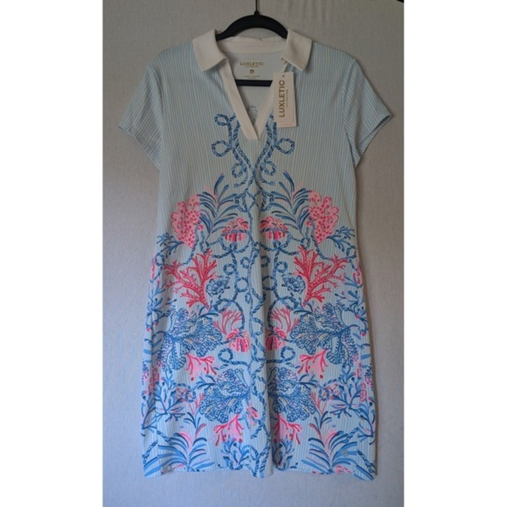 Lilly Pulitzer Luxletic Cayo Costa Dress Naut Today Engineered NWT Small UPF 50